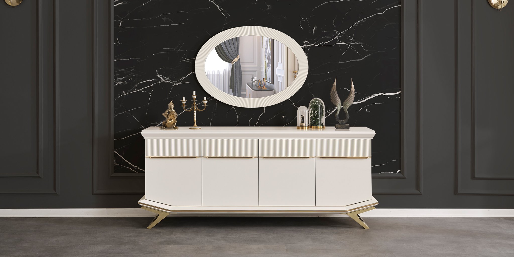 Asos Gold Yemek Odası Takımı